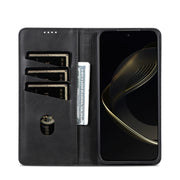 For Samsung Galaxy S25 5G AZNS Magnetic Calf Texture Flip Leather Phone Case(Black)