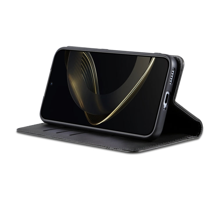 For Samsung Galaxy S25 5G AZNS Magnetic Calf Texture Flip Leather Phone Case(Black)