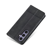 For Samsung Galaxy S25 5G AZNS Magnetic Calf Texture Flip Leather Phone Case(Black)