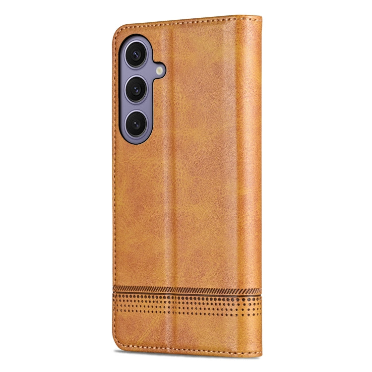 For Samsung Galaxy S25 5G AZNS Magnetic Calf Texture Flip Leather Phone Case(Light Brown) - Galaxy S25 5G Cases by AZNS | Online Shopping South Africa | PMC Jewellery | Buy Now Pay Later Mobicred