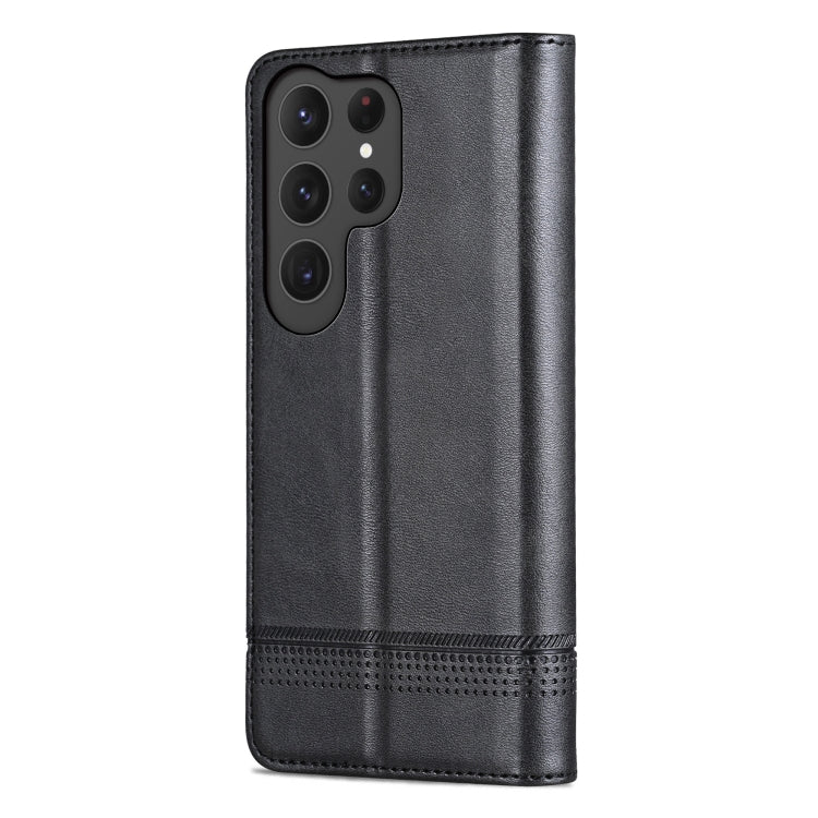 For Samsung Galaxy S25 Ultra 5G AZNS Magnetic Calf Texture Flip Leather Phone Case(Black) - free shipping - PMC Jewellery - Order now!