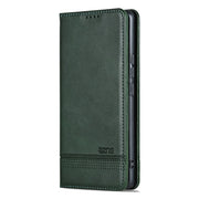 For Samsung Galaxy S25 Ultra 5G AZNS Magnetic Calf Texture Flip Leather Phone Case(Dark Green)