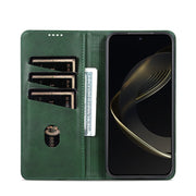 For Samsung Galaxy S25 Ultra 5G AZNS Magnetic Calf Texture Flip Leather Phone Case(Dark Green)