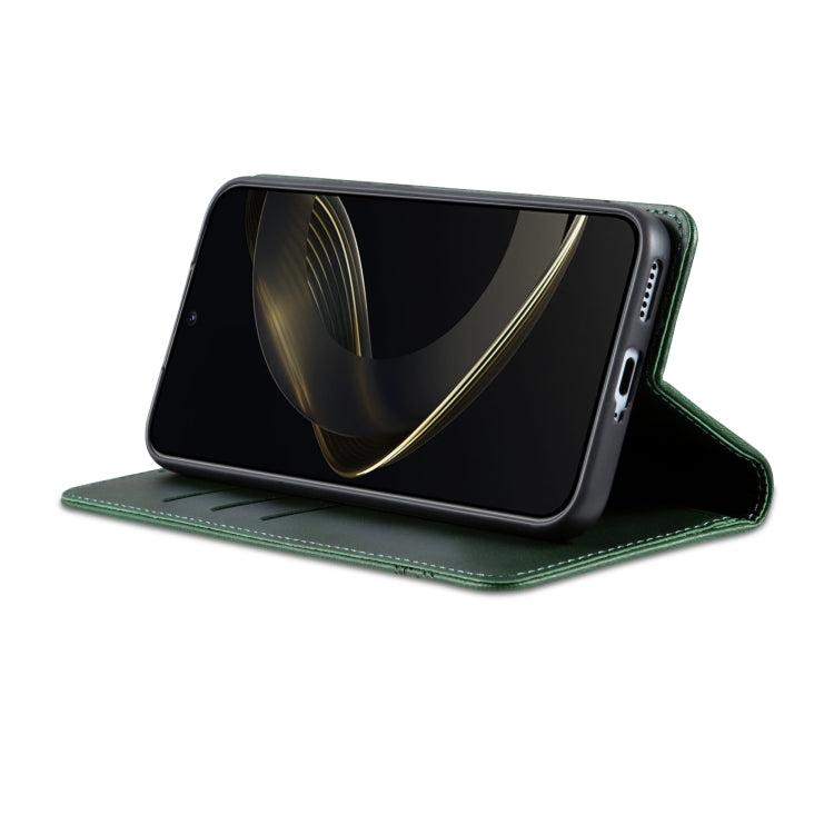 For Samsung Galaxy S25 Ultra 5G AZNS Magnetic Calf Texture Flip Leather Phone Case(Dark Green)