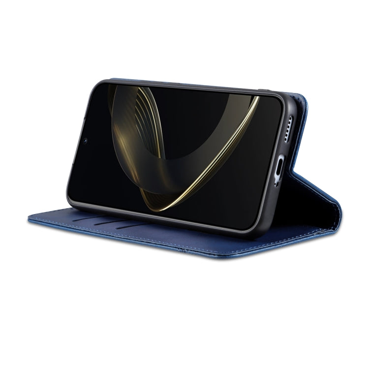 For Samsung Galaxy S25 Ultra 5G AZNS Magnetic Calf Texture Flip Leather Phone Case(Dark Blue)
