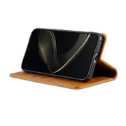For Samsung Galaxy S25 Ultra 5G AZNS Magnetic Calf Texture Flip Leather Phone Case(Light Brown)