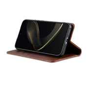 For Samsung Galaxy S25 Ultra 5G AZNS Magnetic Calf Texture Flip Leather Phone Case(Dark Brown)