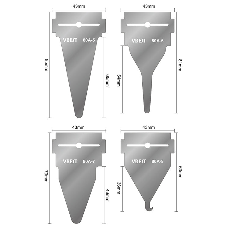 BEST VBST-80A 8 in 1 Stainless Steel Multipurpose Magnetic Double-sided Glue Removal Scraper Set - Dust Remove Tool by BEST | Online Shopping South Africa | PMC TechLife | Buy Now Pay Later Mobicred