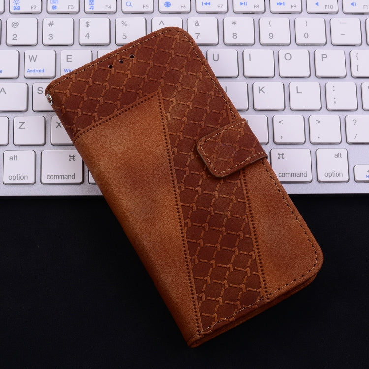 For Redmi K70 / K70 Pro Seven-shaped Embossed Leather Phone Case(Brown) - Xiaomi Cases by PMC Jewellery | Online Shopping South Africa | PMC Jewellery | Buy Now Pay Later Mobicred