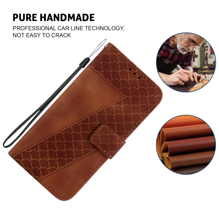 For Redmi K70 / K70 Pro Seven-shaped Embossed Leather Phone Case(Brown) - Xiaomi Cases by PMC Jewellery | Online Shopping South Africa | PMC Jewellery | Buy Now Pay Later Mobicred