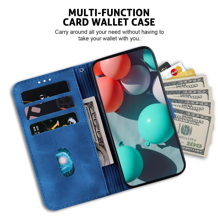For Xiaomi Redmi K70 / K70 Pro Seven-shaped Embossed Leather Phone Case(Blue)