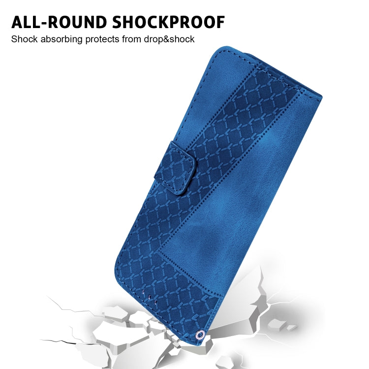 For Xiaomi Redmi K70 / K70 Pro Seven-shaped Embossed Leather Phone Case(Blue)