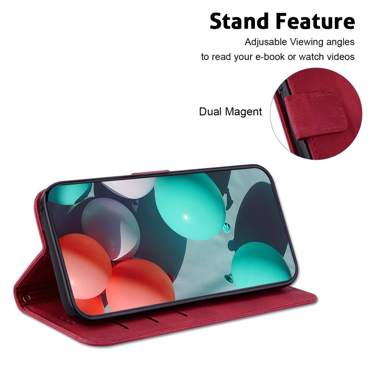 For Xiaomi Redmi K70 / K70 Pro Seven-shaped Embossed Leather Phone Case(Red)