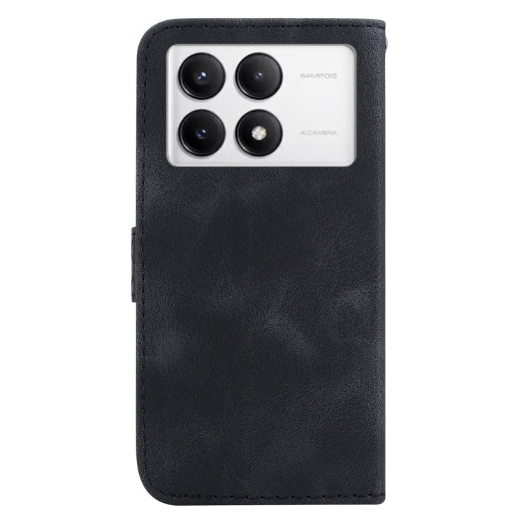 For Redmi K70 / K70 Pro Seven-shaped Embossed Leather Phone Case(Black) - Xiaomi Cases by PMC Jewellery | Online Shopping South Africa | PMC Jewellery | Buy Now Pay Later Mobicred