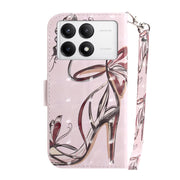 For Xiaomi Redmi K70 Pro / K70 3D Colored Flip Leather Phone Case(Butterfly High-heeled)