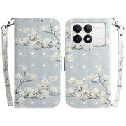 For Xiaomi Redmi K70 Pro / K70 3D Colored Flip Leather Phone Case(Magnolia)
