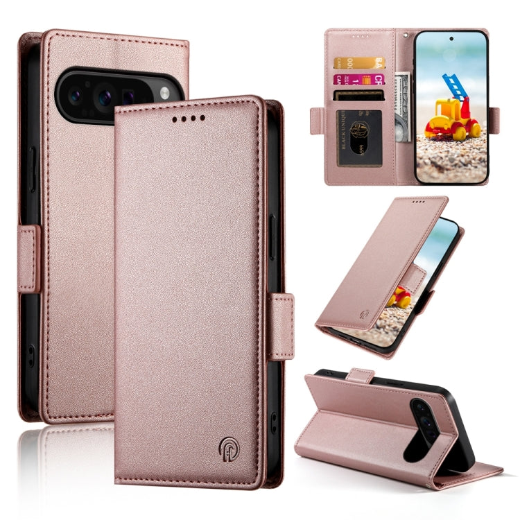 For Google Pixel 9 Pro Side Buckle Magnetic Frosted Leather Phone Case(Rose Gold) - free shipping - PMC TechLife - Order now!