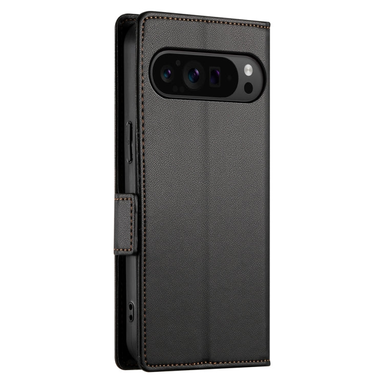 For Google Pixel 9 Pro Side Buckle Magnetic Frosted Leather Phone Case(Black) - Google Cases by PMC TechLife | Online Shopping South Africa | PMC TechLife | Buy Now Pay Later Mobicred