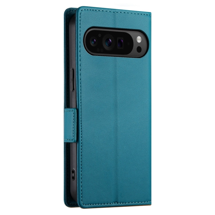 For Google Pixel 9 Pro Side Buckle Magnetic Frosted Leather Phone Case(Blue) - Google Cases by PMC TechLife | Online Shopping South Africa | PMC TechLife | Buy Now Pay Later Mobicred