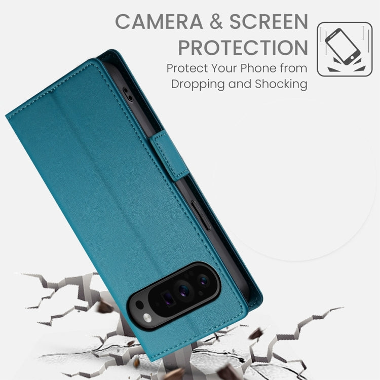 For Google Pixel 9 Pro Side Buckle Magnetic Frosted Leather Phone Case(Blue) - Google Cases by PMC TechLife | Online Shopping South Africa | PMC TechLife | Buy Now Pay Later Mobicred