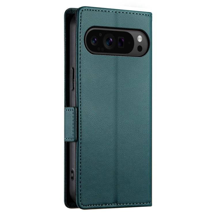 For Google Pixel 9 Pro Side Buckle Magnetic Frosted Leather Phone Case(Dark Green) - Google Cases by PMC TechLife | Online Shopping South Africa | PMC TechLife | Buy Now Pay Later Mobicred