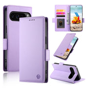 For Google Pixel 9 Pro Side Buckle Magnetic Frosted Leather Phone Case(Purple)
