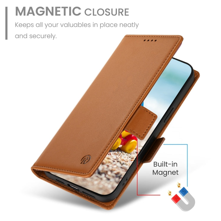 For Google Pixel 9 Pro Side Buckle Magnetic Frosted Leather Phone Case(Brown) - Google Cases by PMC TechLife | Online Shopping South Africa | PMC TechLife | Buy Now Pay Later Mobicred
