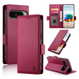 For Google Pixel 9 Side Buckle Magnetic Frosted Leather Phone Case(Wine Red) - Google Cases by PMC TechLife | Online Shopping South Africa | PMC TechLife | Buy Now Pay Later Mobicred