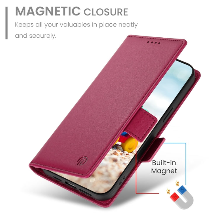 For Google Pixel 9 Side Buckle Magnetic Frosted Leather Phone Case(Wine Red)