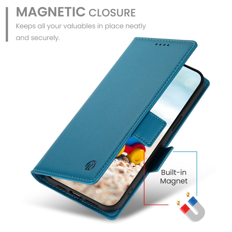 For Google Pixel 9 Side Buckle Magnetic Frosted Leather Phone Case(Blue) - Google Cases by PMC TechLife | Online Shopping South Africa | PMC TechLife | Buy Now Pay Later Mobicred