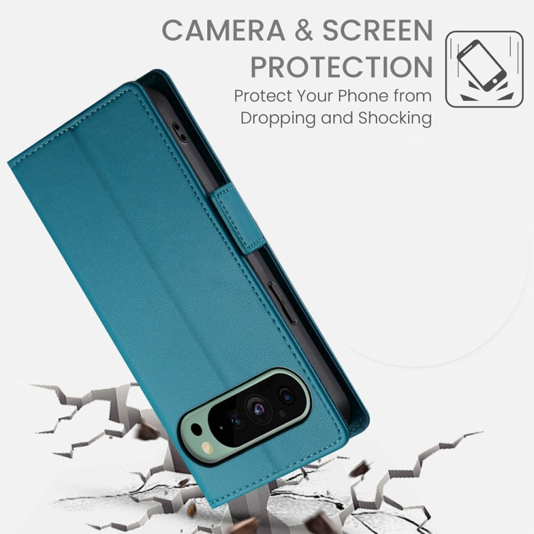 For Google Pixel 9 Side Buckle Magnetic Frosted Leather Phone Case(Blue) - Google Cases by PMC TechLife | Online Shopping South Africa | PMC TechLife | Buy Now Pay Later Mobicred