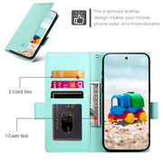 For Google Pixel 9 Side Buckle Magnetic Frosted Leather Phone Case(Mint Green)