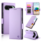 For Google Pixel 9 Side Buckle Magnetic Frosted Leather Phone Case(Purple)
