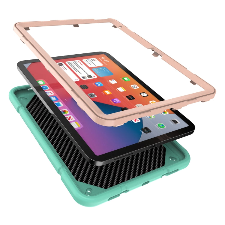 For iPad Air 11 2024 Armor Holder Silicone Hybrid PC Tablet Case(Mint Green Gold) - iPad Air 11 2024 Cases by PMC TechLife | Online Shopping South Africa | PMC TechLife | Buy Now Pay Later Mobicred