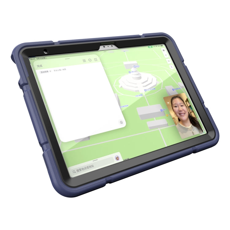 For iPad Air 11 2024 Armor Holder Silicone Hybrid PC Tablet Case(Navy Blue Black) - iPad Air 11 2024 Cases by PMC TechLife | Online Shopping South Africa | PMC TechLife | Buy Now Pay Later Mobicred