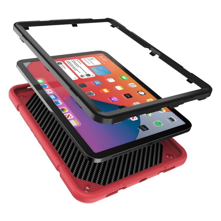 For iPad Air 11 2025 / 2024 Armor Holder Silicone Hybrid PC Tablet Case(Red Black) - iPad Air 11 2025 / 2024 Cases by PMC TechLife | Online Shopping South Africa | PMC TechLife | Buy Now Pay Later Mobicred