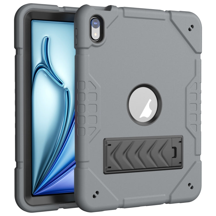 For iPad Air 11 2025 / 2024 Armor Holder Silicone Hybrid PC Tablet Case(Grey Black) - iPad Air 11 2025 / 2024 Cases by PMC TechLife | Online Shopping South Africa | PMC TechLife | Buy Now Pay Later Mobicred