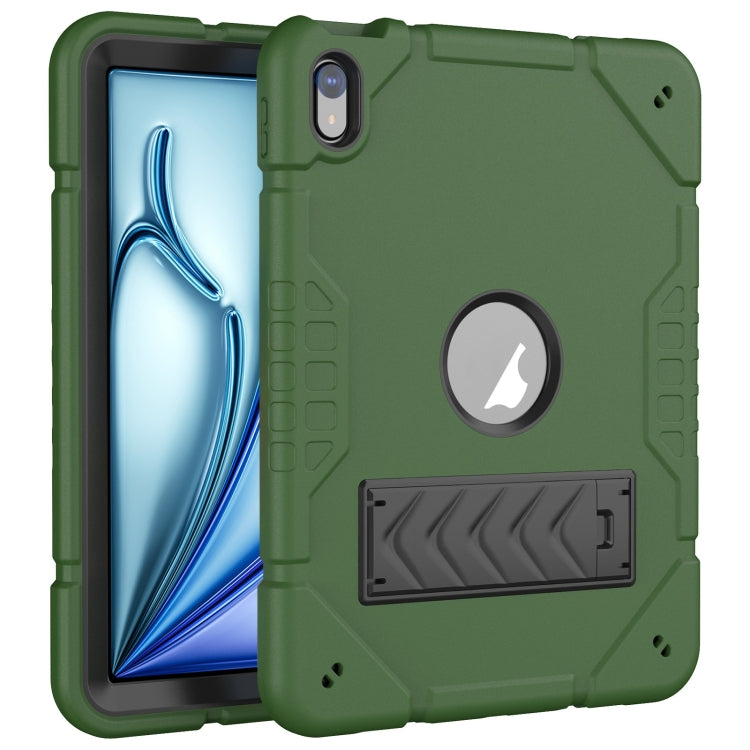 For iPad Air 11 2025 / 2024 Armor Holder Silicone Hybrid PC Tablet Case(Army Green Black) - iPad Air 11 2025 / 2024 Cases by PMC TechLife | Online Shopping South Africa | PMC TechLife | Buy Now Pay Later Mobicred