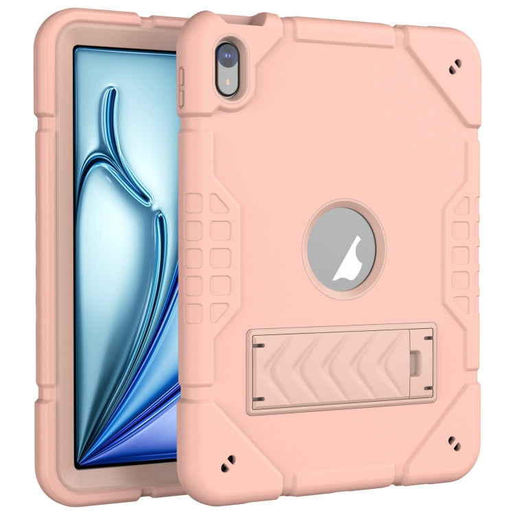 For iPad Air 11 2025 / 2024 Armor Holder Silicone Hybrid PC Tablet Case(Rose Gold) - iPad Air 11 2025 / 2024 Cases by PMC TechLife | Online Shopping South Africa | PMC TechLife | Buy Now Pay Later Mobicred