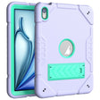 For iPad Air 11 2024 Armor Holder Silicone Hybrid PC Tablet Case(Purple Mint Green) - iPad Air 11 2024 Cases by PMC TechLife | Online Shopping South Africa | PMC TechLife | Buy Now Pay Later Mobicred