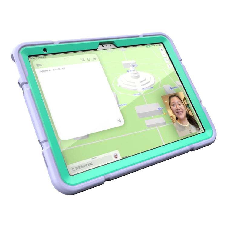 For iPad Air 11 2024 Armor Holder Silicone Hybrid PC Tablet Case(Purple Mint Green) - iPad Air 11 2024 Cases by PMC TechLife | Online Shopping South Africa | PMC TechLife | Buy Now Pay Later Mobicred