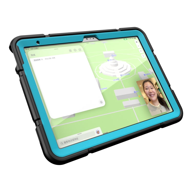 For iPad Air 11 2024 Armor Holder Silicone Hybrid PC Tablet Case(Black Blue) - iPad Air 11 2024 Cases by PMC TechLife | Online Shopping South Africa | PMC TechLife | Buy Now Pay Later Mobicred