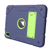 For iPad Air 11 2024 Armor Holder Silicone Hybrid PC Tablet Case(Navy Yellow Green)