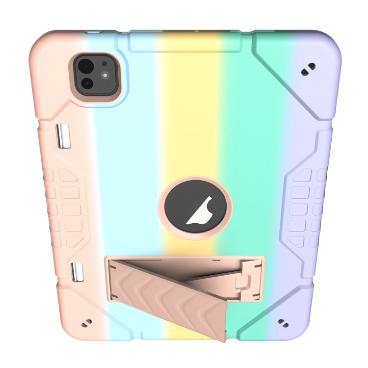 For iPad Pro 11 2024 Armor Holder Silicone Hybrid PC Tablet Case(Gradient Color Gold) - iPad Pro 11 2024 Cases by PMC TechLife | Online Shopping South Africa | PMC TechLife | Buy Now Pay Later Mobicred