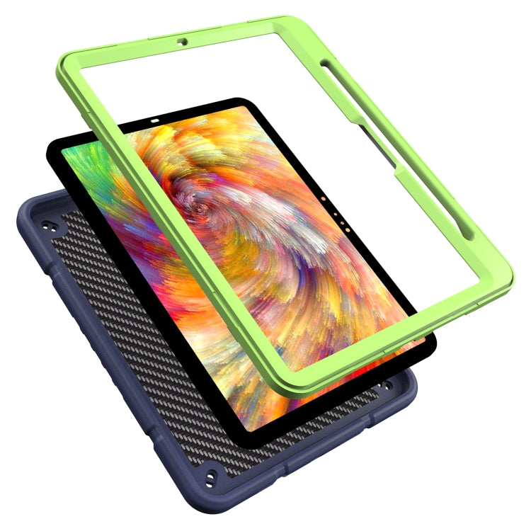 For iPad Pro 11 2024 Armor Holder Silicone Hybrid PC Tablet Case(Navy Yellow Green) - iPad Pro 11 2024 Cases by PMC TechLife | Online Shopping South Africa | PMC TechLife | Buy Now Pay Later Mobicred