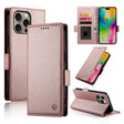 For iPhone 16 Pro Max Side Buckle Magnetic Frosted Leather Phone Case(Rose Gold) - iPhone 16 Pro Max Cases by PMC TechLife | Online Shopping South Africa | PMC TechLife | Buy Now Pay Later Mobicred
