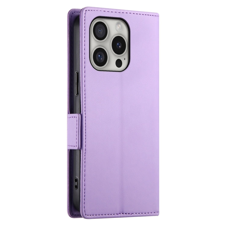 For iPhone 16 Pro Side Buckle Magnetic Frosted Leather Phone Case(Purple) - iPhone 16 Pro Cases by PMC TechLife | Online Shopping South Africa | PMC TechLife | Buy Now Pay Later Mobicred