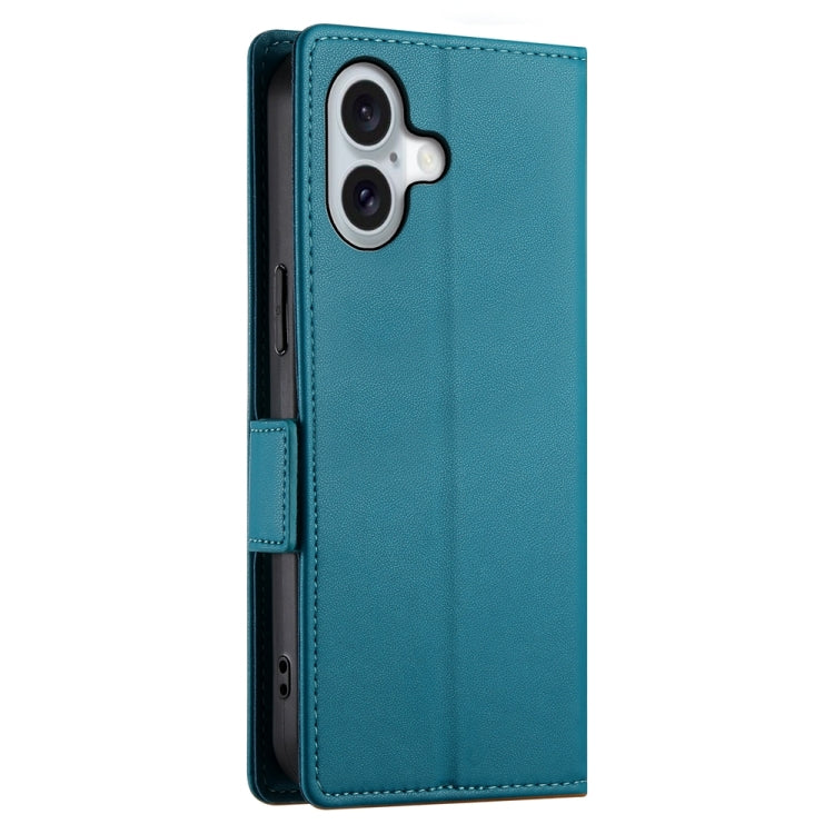 For iPhone 16 Side Buckle Magnetic Frosted Leather Phone Case(Blue) - iPhone 16 Cases by PMC TechLife | Online Shopping South Africa | PMC TechLife | Buy Now Pay Later Mobicred