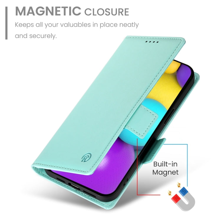 For iPhone 16 Side Buckle Magnetic Frosted Leather Phone Case(Mint Green) - iPhone 16 Cases by PMC TechLife | Online Shopping South Africa | PMC TechLife | Buy Now Pay Later Mobicred