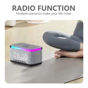 AEC S300 Portable 10W Power Multifunction Bluetooth Speaker Alarm Clock Wireless Charger(Black)